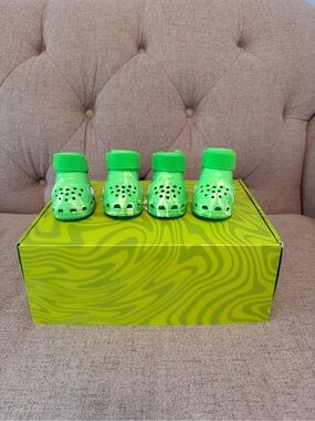 Crocs x BARK Dog Booties Neon Green Pet Shoes Set of 4